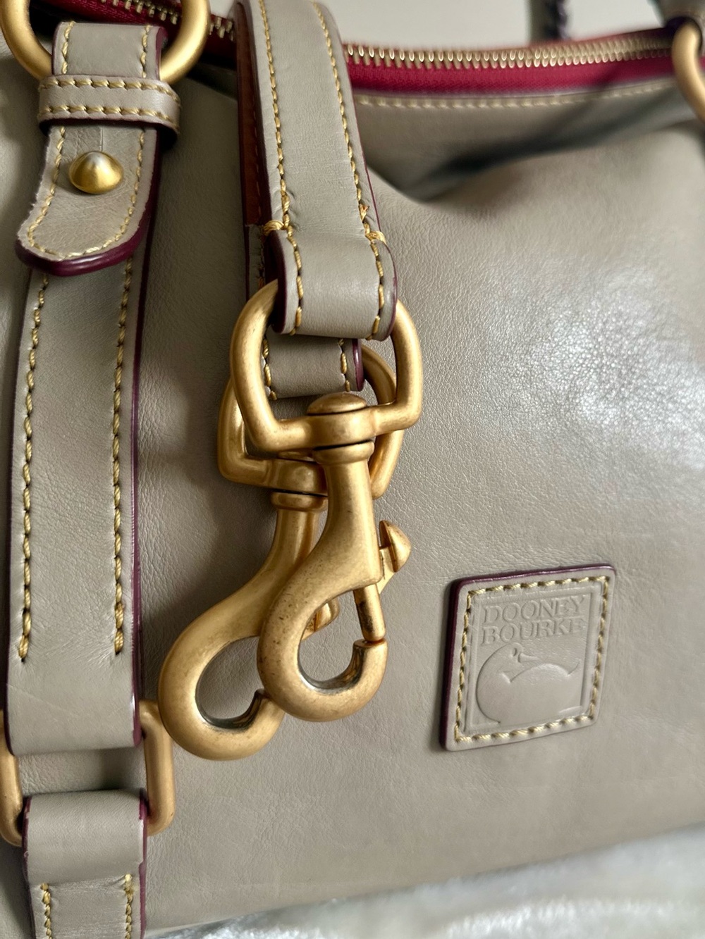 Dooney & Bourke Taupe Florentine Satchel EUC - Picture 2 of 16